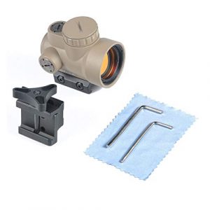 Without Rifle Scope 1 Toy Gun Sight Red dot Sight Magnification Red Dot Sight Scope 1X25 MRO Style 2.0 MOA Adjustable Scope with Low/High Mount (Color : Tan Color)