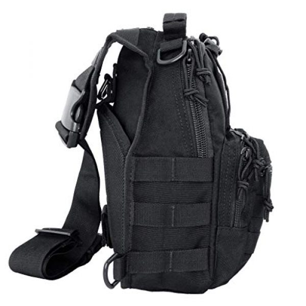 LINE2design Tactical Backpack 7 LINE2design First Aid Sling Backpack - EMS Equipment Emergency Medical Supplies Tactical Range Shoulder Molle Bag - Heavy Duty Sports Outdoor Rescue Pack - Perfect for Camping Hiking Trekking - Black