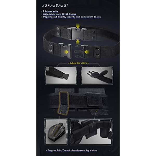 Tomixxx Tactical Belt 7 HUNANBANG Black Law Enforcement Tactical Equipment System Set 10 pcs (10pcs Belt Set)