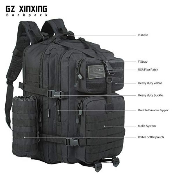 GZ XINXING Tactical Backpack 4 GZ XINXING 64L Large 3 day Molle Assault Pack Military Tactical Army Backpack Bug Out Bag Rucksack Daypack