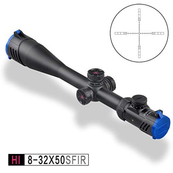 ApexHorizon Rifle Scope 1 ApexHorizon HI 8-32X50SFP 1-inch Tube Rifle Scope, Mil Dot Reticle/Fully Multi-Coated Lens/Wind and Elevation Adjust/Illuminated Optics Tactical Long Range Shooting Hunting Air Rifle Sight