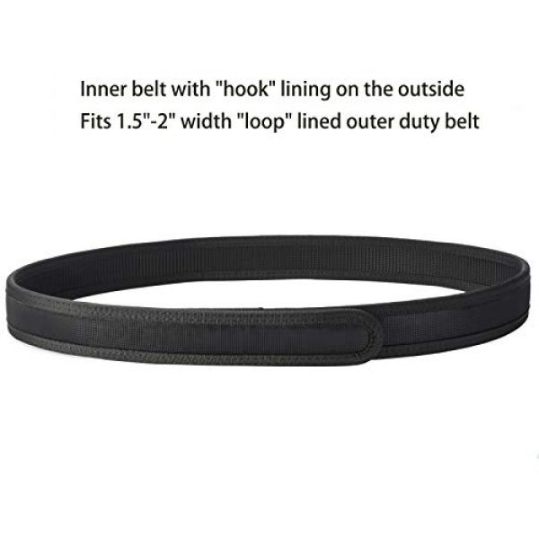 Vianyer Tactical Belt 2 Vianyer Inner Belt 1.5" Hook Liner Belt Low Profile EDC Belt Concealed Work Belt Base Under Belt for Outer Duty Belt