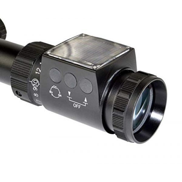 Presma Rifle Scope 3 Presma Solar Powered 3-18X50 Precision Rifle Scope with Side AO Adjustment, RXR Glass and Illuminated Orange, Green, and Blue Mil-Dot Retilce