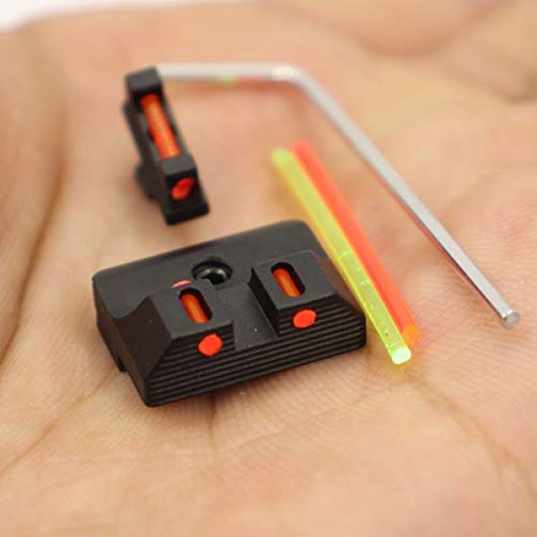 KTAIS Handgun Sight 5 KTAIS Fiber Optic Front and Rear Handgun Sights for Glock Standard Models Pistols Give Fiber Accessories (Color : Black)