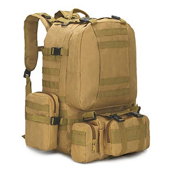 N/O Tactical Backpack 1 Camping Backpack for Men 55L Detachable Hiking Daypacks Travel Rucksack 3 day Pack