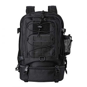 ProCase Tactical Backpack 1 Procase Military Tactical Backpacks 30 Liter, Large Capacity Hiking Daypacks Molle Bag for Camping, Hunting, Trekking, Military Traveling -Black
