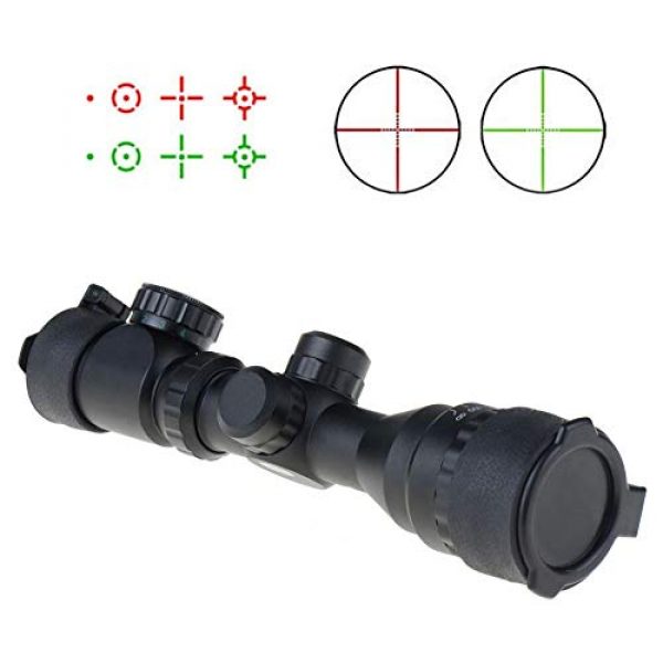 KTAIS Rifle Scope 2 KTAIS 2-6X32 Adjustable Hunting Green Red Dot Illuminated Tactical Riflescope Reticle Optical Sight Scope for Shotgun Riflescop (Color : Black)