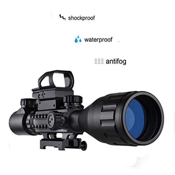 XOPin Rifle Scope 3 4-16x50AO Rifle Scope Combo Dual Illuminated with Green Laser sight 4 Holographic Reticle Red/Green Dot for Weaver/Rail Mount