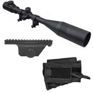 M1Surplus Rifle Scope 1 M1SURPLUS Optics Kit for M1A - Includes Hi-Power 8-32x50 Illuminated Rifle Scope + Sun Shade + Flip-Up Lens Covers + Scope Rings + Black Cheekrest Stock Riser + Scope Mount for M1A M14 Rifles