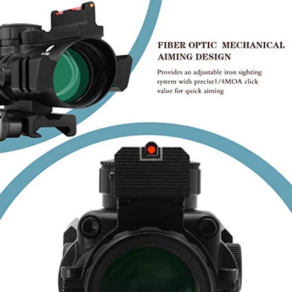 Beileshi Rifle Scope 5 Beileshi Rifle Scope 4x32 Red/Green/Blue Triple Illuminated Rapid Range Reticle Scope with Top Fiber Optic Sight and Weaver Slots