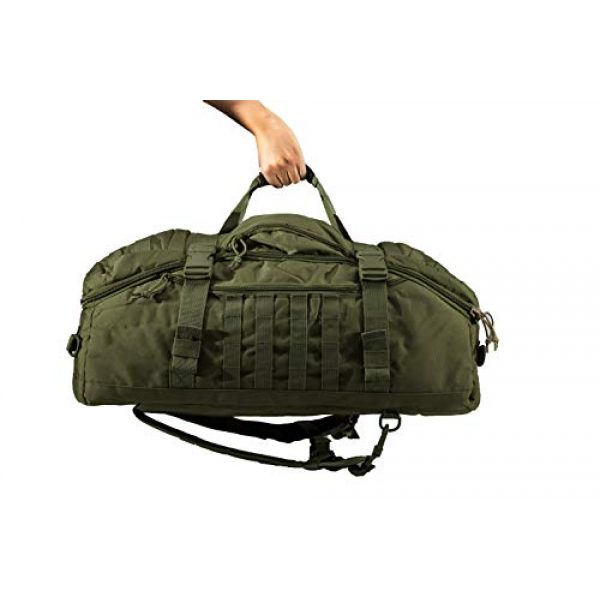 World Famous Sports Tactical Backpack 2 World Famous Sports 45 Liter Tactical Duffel Bag, OD Green, 21"x14"x12" (TB-621-OD)