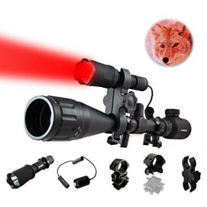 ORION Rifle Scope 1 ORION Predator H30 273 Yards Red Coyote Varmint Hunting Light Rechargeable Kit with Pressure Switch, 2 Rechargeable Batteries and Charger