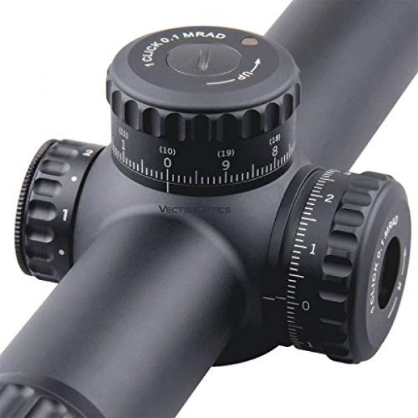Vector Optics Rifle Scope 2 Vector Optics Continental 1-6x28 First Focal Plane (FFP) Riflescope with Red Illuminated Reticle, 34mm Tube, 1/10 MIL Per Click Adjustment, Zero-Stop and Turret Lock System, True 6X Zoom Factor
