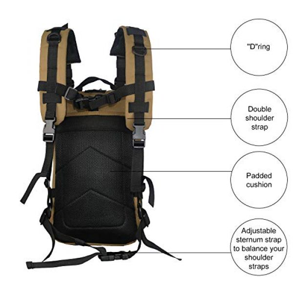 Warriors Product Tactical Backpack 5 Warriors Product Small Assault Backpack Military Tactical Backpack Bag with Flag Patch for Outdoor,Hiking, Camping Travel
