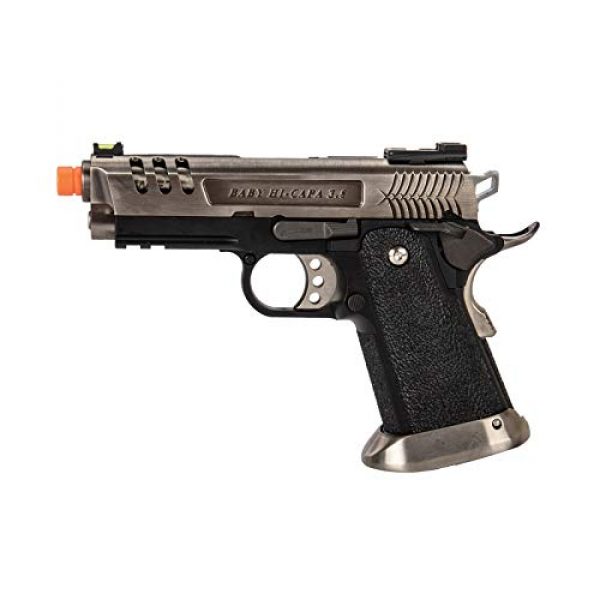 Lancer Tactical Airsoft Pistol 1 Lancer Tactical WE-Tech Hi-Capa 3.8 Deinonychus Full Auto Gas Blowback Airsoft Pistol Silver