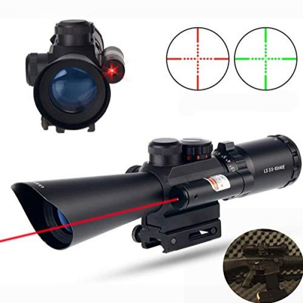 MUJING Rifle Scope 1 MUJING Tactical 3.5-10x40 Adjustable Dovetail Optics Rifle Scope Fit 11mm or 20mm Picatinny Rail