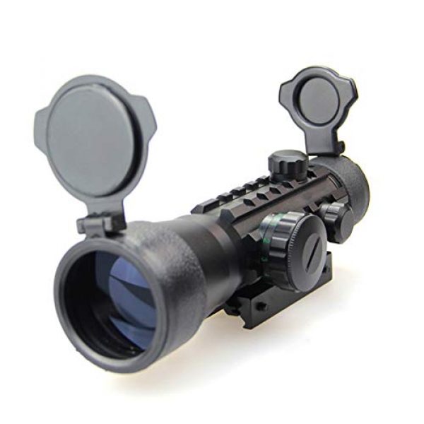 DJym Rifle Scope 2 DJym 2X30mm Red Dot Sight for Hunting Rifle Scopes, High-Definition Blue Film Red and Green Aiming Nitrogen Waterproof Anti-Fog