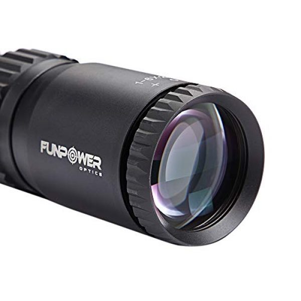 Funpower Rifle Scope 7 Funpower Riflescope 1-6x24 IR 30mm Diameter Outdoor Hunting Scope with 25.4/30mm Scope Mount Rings