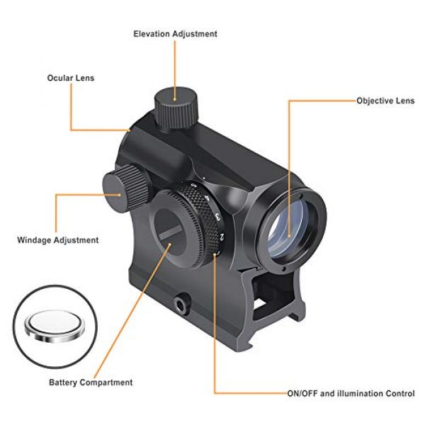 OTW Rifle Scope 3 OTW Red Dot Sight,1x20mm 4 MOA Red Green Dot Sight Micro Rifle Scope