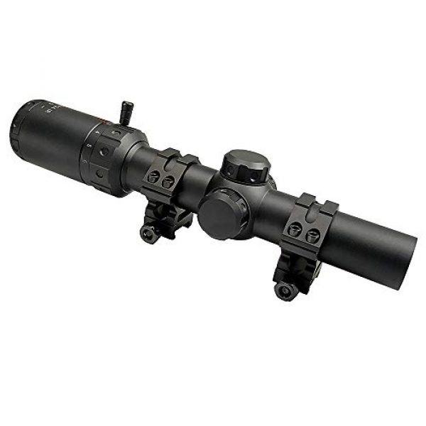 Persei Rifle Scope 1 Persei 1.2-6x24 Rifle Scope with Red Illuminated Glass Reticle 30mm Tube and Medium Profile Scope Rings