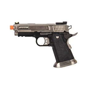 Lancer Tactical Airsoft Pistol 1 Lancer Tactical WE-Tech Hi-Capa 3.8 Brontosaurus Full Auto Gas Blowback Airsoft Pistol Silver