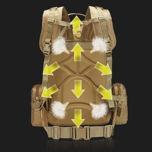 Suoki Tactical Backpack 6 Tactical Backpack 55L with Built-up 3 MOLLE Bags Rucksacks for Travelling