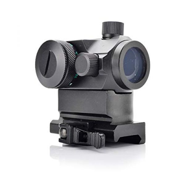 KTAIS Rifle Scope 4 KTAIS Tactical Hunting QD 1X22 Reflex Red&Green Dot Scope Sight with Quick Riser Mount Quick Detach Holographic Collimator Dot Scopes (Color : Black)