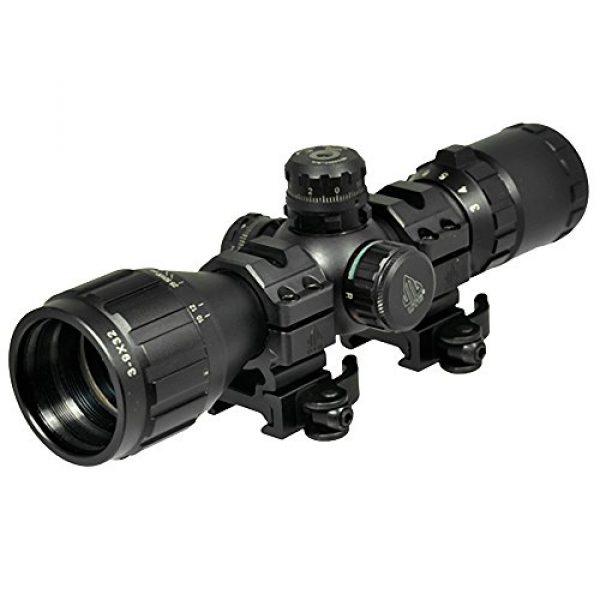 Leapers Rifle Scope 1 Leapers, Inc. - UTG BugBuster Rifle Scope, 3-9X 32, 1", Red/Green Illuminated Mil-dot Reticle, with Rings, Black Finish SCP-M392AOLWQ, UPC :4712274528321