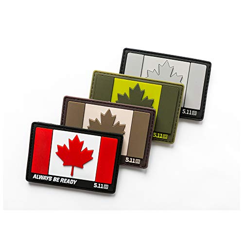5.11 Morale Patch 2 5.11 Tactical Canada Flag Patch, Hook Backing, Laser-Cut Size, Easy Attachment, Style 81209
