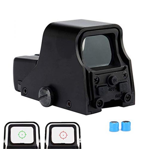 AJDGL Rifle Scope 1 AJDGL 1x22mm Tactical Reflex Mini Red Dot Sight- Optical Holographic Scope Adjustable Brightness for Shooting Hunting