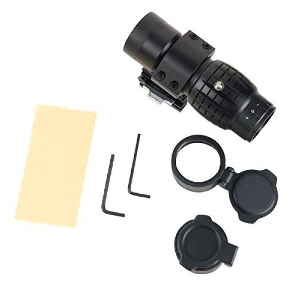 Bbrand Rifle Scope 6 3X Magnifier flip to Side Scope 3x30mm Rifle Magnifier with QD Mount and Len Covers (Black)