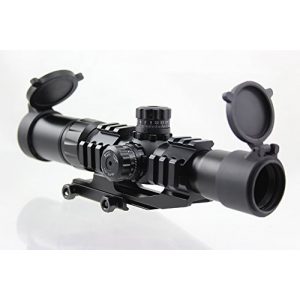 FOLEY Rifle Scope 1 FOLEY 1.5-4X30 Tri-Illuminated Mil Dot or Horseshoe or Chevron Reticle Riflescope with Locking Turrets