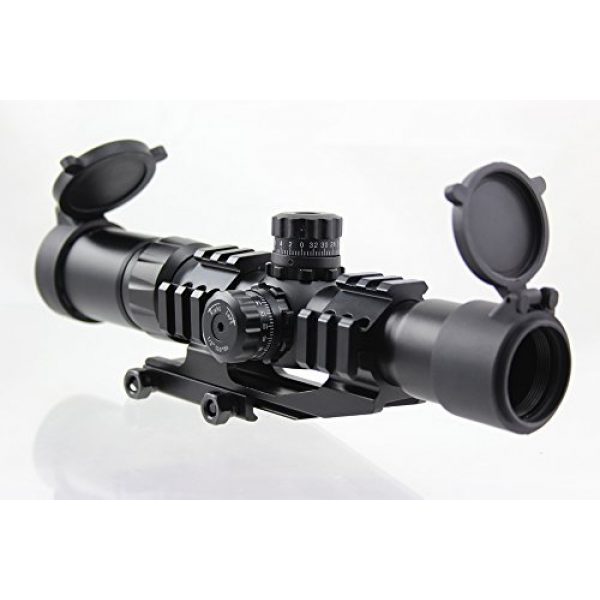 FOLEY Rifle Scope 1 FOLEY 1.5-4X30 Tri-Illuminated Mil Dot or Horseshoe or Chevron Reticle Riflescope with Locking Turrets