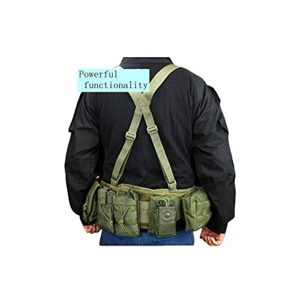 JFFCE Tactical Belt 5 JFFCE Tactical MOLLE Battle Belt Waist Belt with X-Shaped Suspenders Adjustable Combat Duty Belt Removable Harness