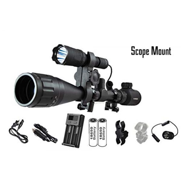ORION Rifle Scope 5 ORION Predator H30 Green 273 Yards Hog Hunting Light Rechargeable Kit, Pressure Switch, 2 Rechargeable Batteries and Charger