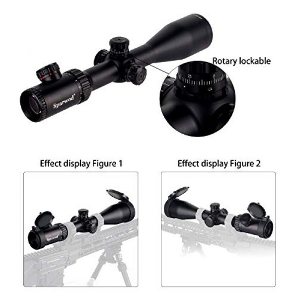 Sparwod Rifle Scope 4 Sparwod 4-24x50mm Rifle Scope, SFP Rifle Scopes with Illuminated Red/Green 1/2 MOA Reticle for Outdoor Hunting