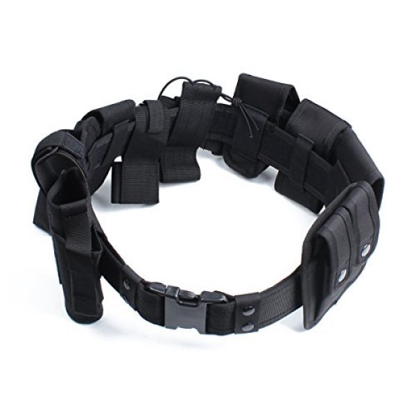 NcDe Tactical Belt 1 NcDe Tactical Waist Belt with 10pcs Bags Holster Set Law Enforcement Modular Equipment System Security Military Duty Utility Belt Camping Hunting, Sports and Outdoor
