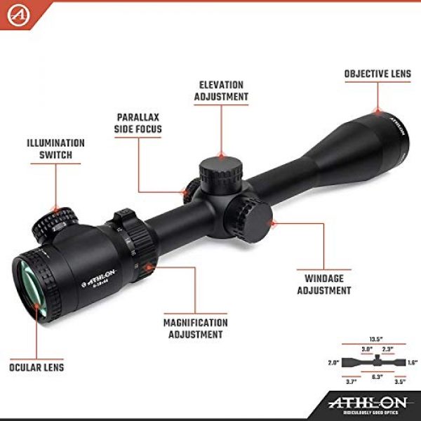 Wearable4U Rifle Scope 5 Athlon Optics Neos 6-18x44, Capped, Side Focus, 1 inch, SFP Riflescope with Included Wearable4U Lens Cleaning Pen and Lens Cleaning Cloth Bundle