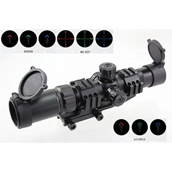 FOLEY Rifle Scope 5 FOLEY 1.5-4X30 Tri-Illuminated Mil Dot or Horseshoe or Chevron Reticle Riflescope with Locking Turrets