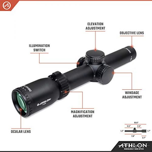 Athlon Optics Rifle Scope 2 Athlon Optics Midas BTR GEN2 HD 1-6x24 Second Focal Plane Riflescopes