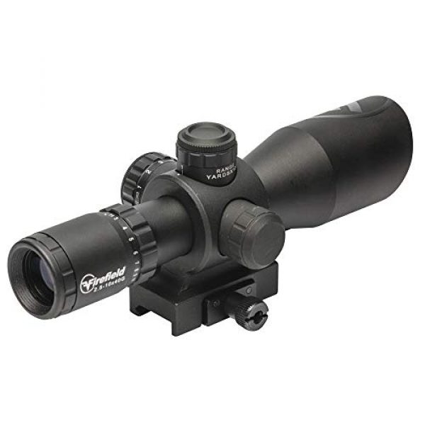 Firefield Rifle Scope 5 Firefield Barrage Waterproof Riflescope with Green Laser Multi-Coated Scratch Resistant/Anti-Reflective Glass and Illuminated red and Green Mil-Dot Reticle