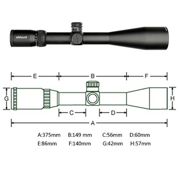 ohhunt Rifle Scope 4 ohhunt Guardian 6-24X50 SF Second Focal Plane Rifle scopes 1/2 Half Mil Dot Gun Scope with Picatinny Mount Rings