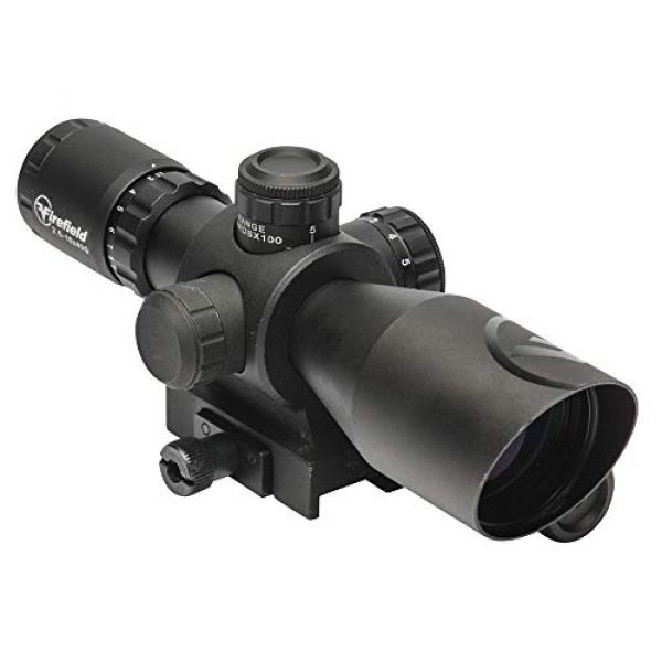 Firefield Rifle Scope 4 Firefield Barrage Waterproof Riflescope with Green Laser Multi-Coated Scratch Resistant/Anti-Reflective Glass and Illuminated red and Green Mil-Dot Reticle