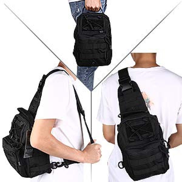 Prospo Tactical Backpack 6 Prospo Tactical Sling Bag Pack Military Molle EDC Chest One Strap Daypack Outdoor Black New