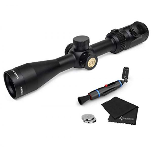 Wearable4U Rifle Scope 1 Athlon Optics Talos 3-12x40, Capped, Side Focus, 1 inch, SFP Riflescope with Included Wearable4U Lens Cleaning Pen and Lens Cleaning Cloth Bundle