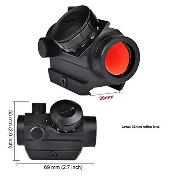 GOTICAL Rifle Scope 6 GOTICAL Red Green Adjustable Mini Micro Dot Reflex Sight | Red Dot Holographic 1X30 Sight with 33mm Reflex Lens Sight Waterproof, Shockproof, Fog-Proof Red Dot Scope
