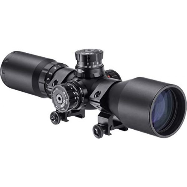 BARSKA Rifle Scope 1 Barska AC13268 Contour Rifle Scope 3-9x42 Illuminated Trace MOA Reticle with Rings, Black, One Size