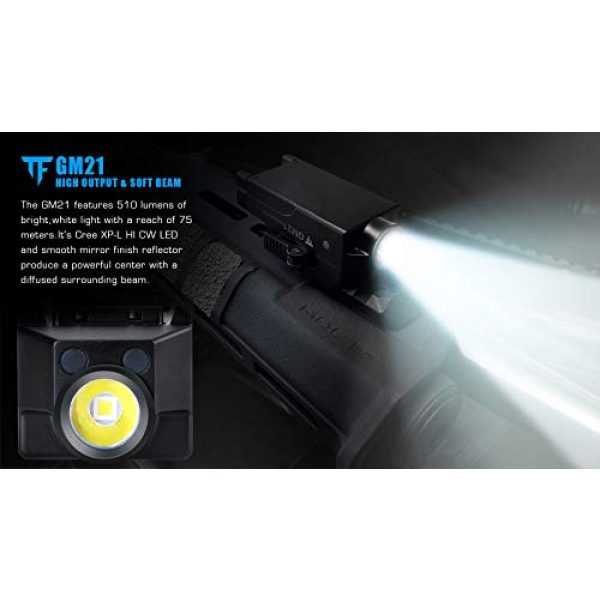 Acid Tactical Weapon Light 6 Pistol Flashlight Compact Handgun Tactical Flashlight 510 Lumens Rechargeable
