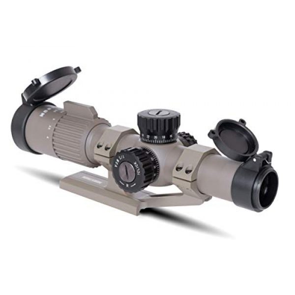 Monstrum Rifle Scope 3 Monstrum G3 1-4x24 First Focal Plane FFP Rifle Scope | ZR305 H-Series Offset Scope Mount | Flat Dark Earth | Bundle