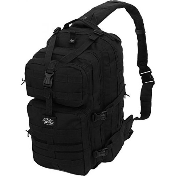 NPUSA Tactical Backpack 2 Mens Multicam Molle 2L Hydration Ready Sling Bag with Keychain Compass or Key Ring Carabiner+ 2 Zipper Pulls